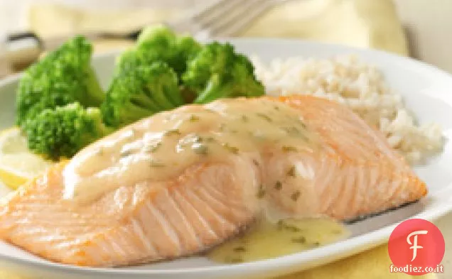 Salmone al forno con salsa di limone per due