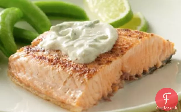 Salmone con salsa di lime cremosa per due