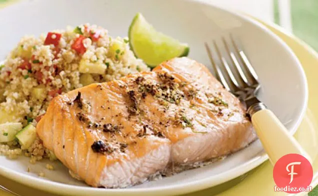 Salmone alla griglia con pepe-Lime Rub
