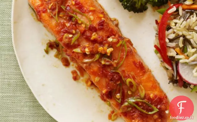 Salmone glassato al peperoncino