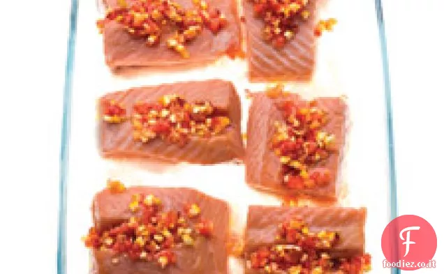 Salmone arrostito lentamente