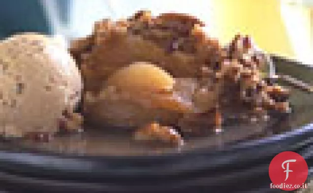 Croccante di mele con gelato alla tequila di prugne