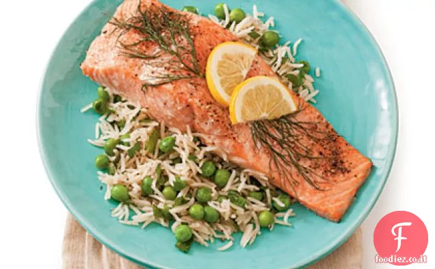 Salmone arrosto con limone e aneto