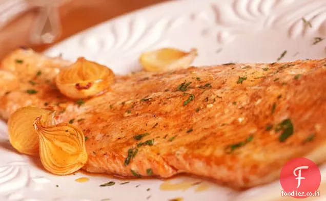 Salmone arrosto glassato all'acero