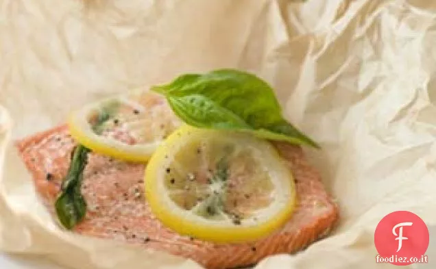 Salmone al forno pergamena
