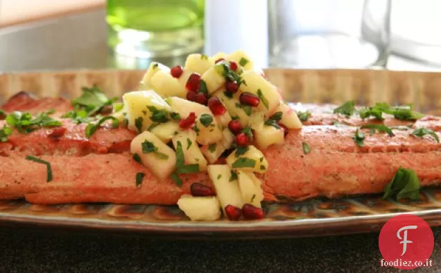 Salmone con salsa di ananas e melograno