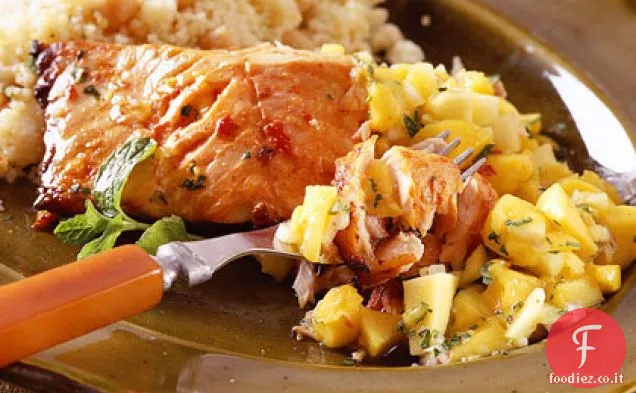 Salmone arrosto marocchino con salsa di Mango