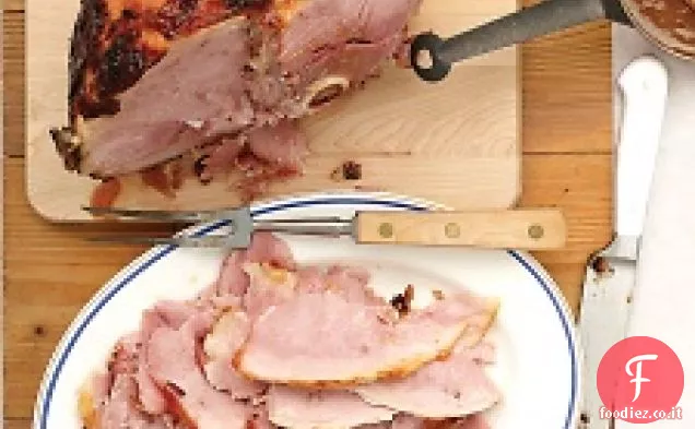 Prosciutto glassato con salsa di albicocca e senape