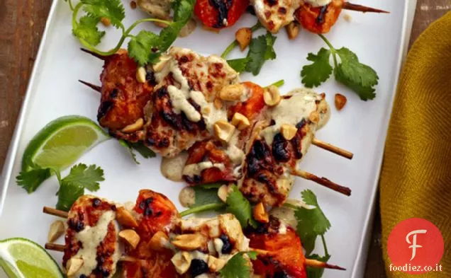 Spiedini di pollo-albicocca