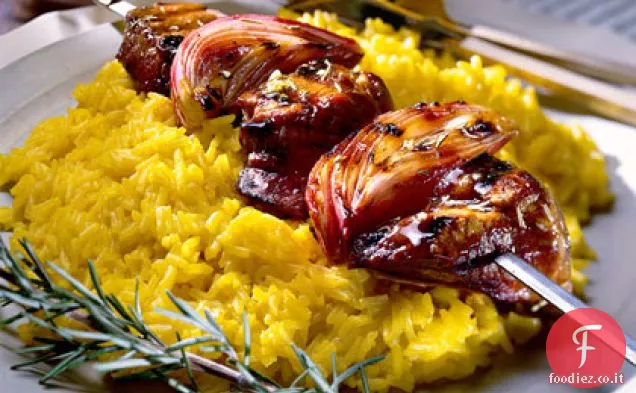 Spiedini di agnello all'albicocca