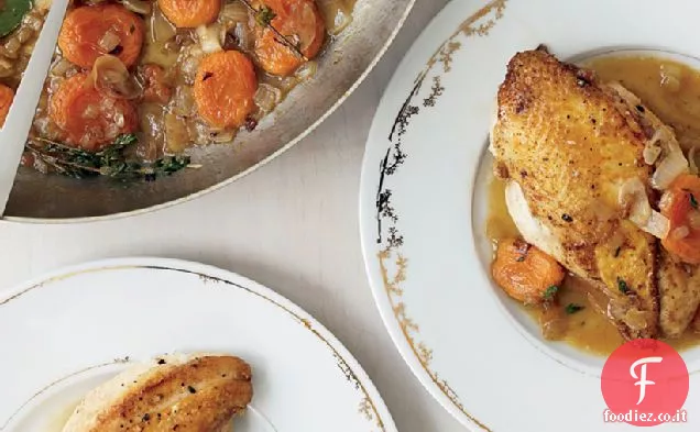 Petti di pollo con salsa di albicocche e cipolle