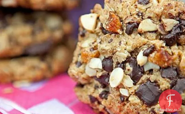 Biscotti al cioccolato fondente, albicocca e mandorle