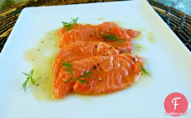 Salmone stagionato di ouzo