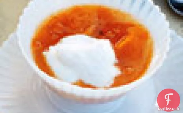 Mousse di yogurt con salsa di albicocche