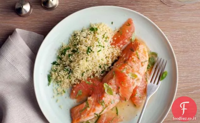 Salmone arrosto con salsa di scalogno Pompelmo