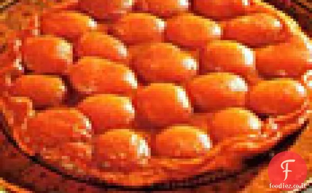 Crostata di albicocca caramellata a testa in giù
