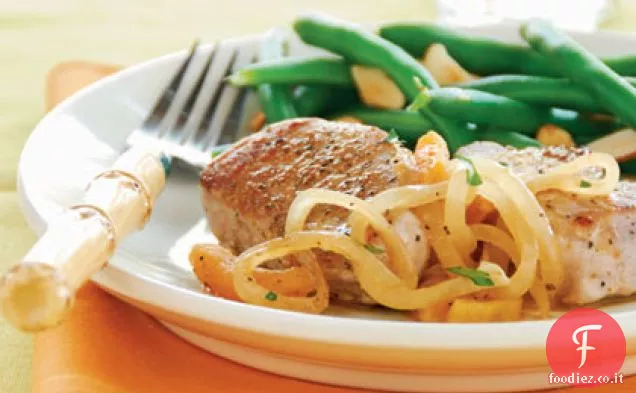 Medaglioni di maiale con salsa di albicocca e arancia