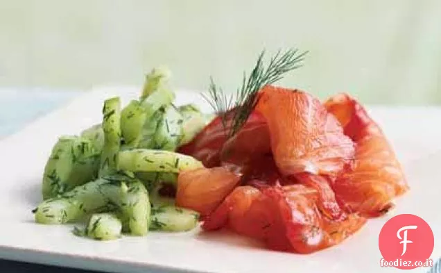 Aneto e barbabietola-Salmone con insalata di cetrioli