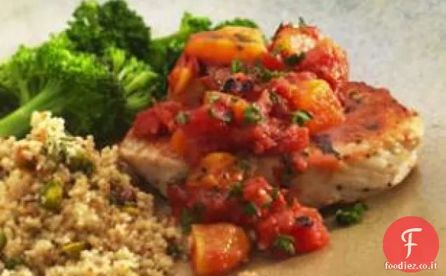 Braciole di maiale con Chutney di albicocca e pomodoro