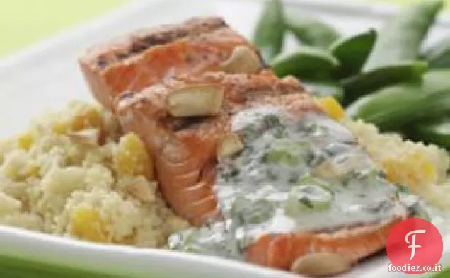 Salmone di anacardi con Couscous all'albicocca