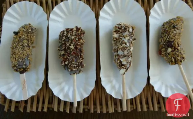 Banane congelate ricoperte di cioccolato