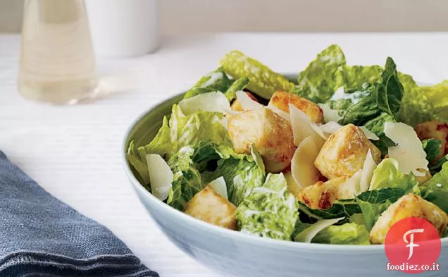 Insalata Caesar con crostini di Tofu croccanti