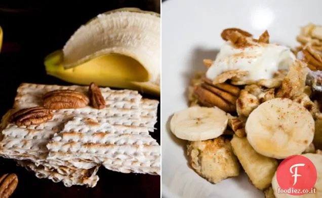 Matzoh Brei con Banane e noci Pecan