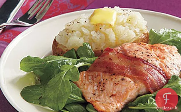 Salmone avvolto con pancetta