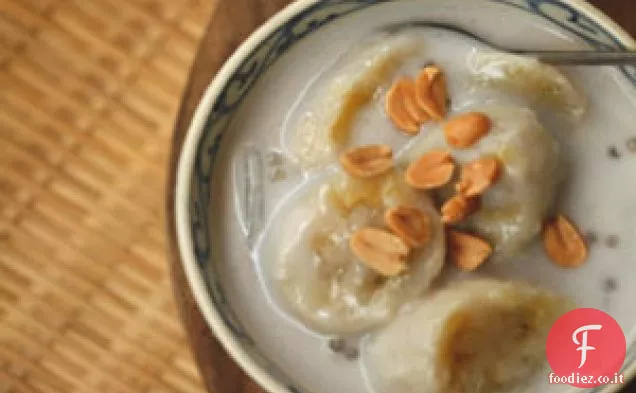 Zuppa di banana, cocco e tapioca