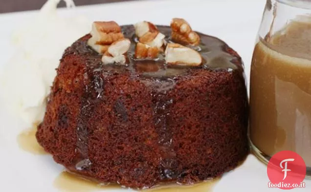 Dattero e budino di banana con salsa al burro