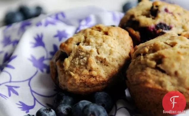 Muffin alla banana e mirtilli