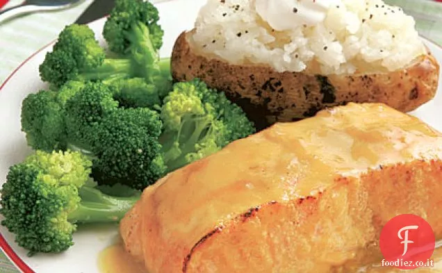 Filetti di salmone glassati in acero