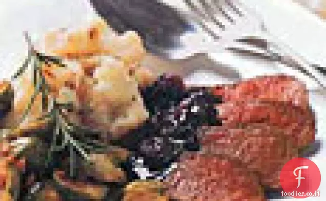 Selvaggina scottata in padella con Rosmarino e Ciliegie essiccate