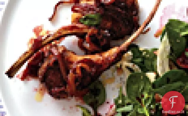 Costolette di agnello con salsa di ciliegia veloce