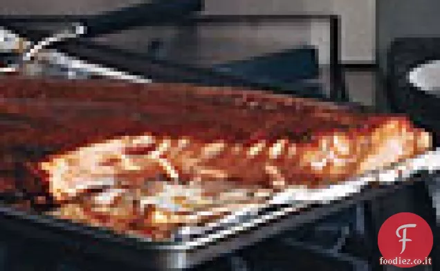 Filetto di Salmone laccato al vino rosso a tostatura lenta