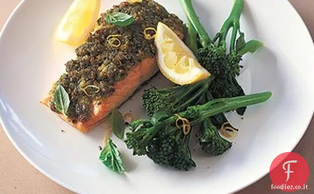 Salmone con crosta di Pesto al Limone