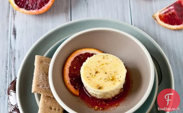 Formaggio di capra al limone con sciroppo di arancia rossa