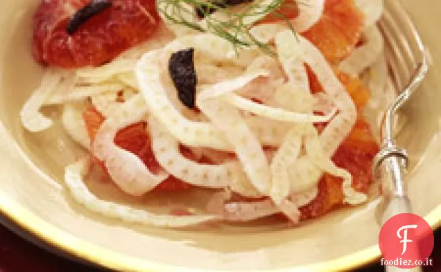 Carpaccio di Finocchio Con Arance Rosse e Olive Nere