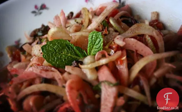 Algerino Sunset Salad (arance rosse , finocchio, e olive nere)