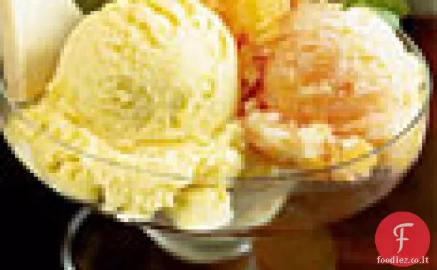 Gelato al mango e citronella e sorbetto all'arancia rossa