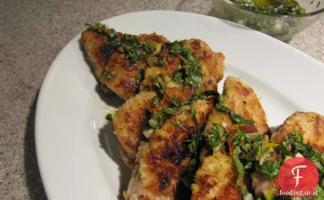 Cotolette di maiale croccanti con salsa Verde agli agrumi