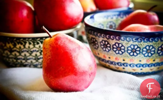 Pere e mirtilli al forno vegan
