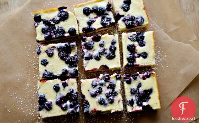 Barrette di Cheesecake ai mirtilli