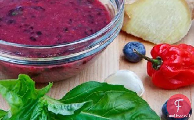 Salsa Habanero ai mirtilli e Basilico