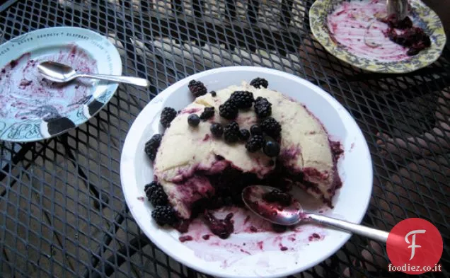 Budino estivo con mirtilli e lamponi