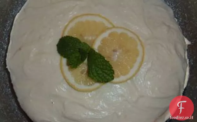 Torta al mirtillo e limone con glassa di crema di formaggio al cioccolato bianco