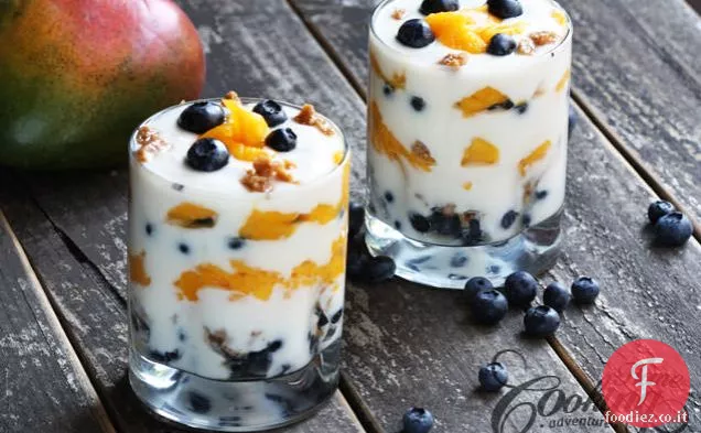 Parfait di mirtilli e Mango