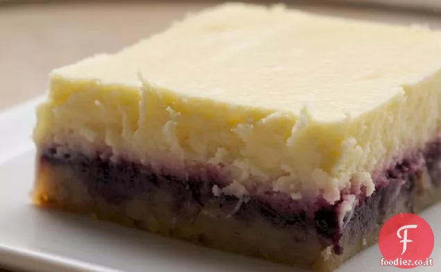 Barrette di Cheesecake al limone e mirtillo