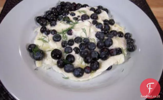 Frittata di Albume con Mirtilli e Creme Fraiche