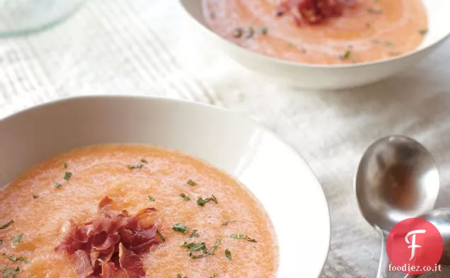 Zuppa di melone con Prosciutto Croccante